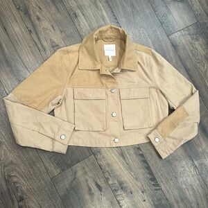 Avec Les Filled cropped jacket, tan size medium